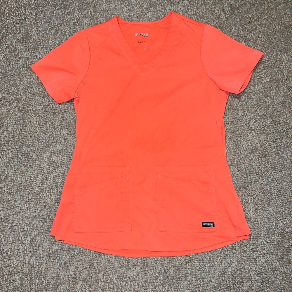 Greys Anatomy Coral Scrub top
